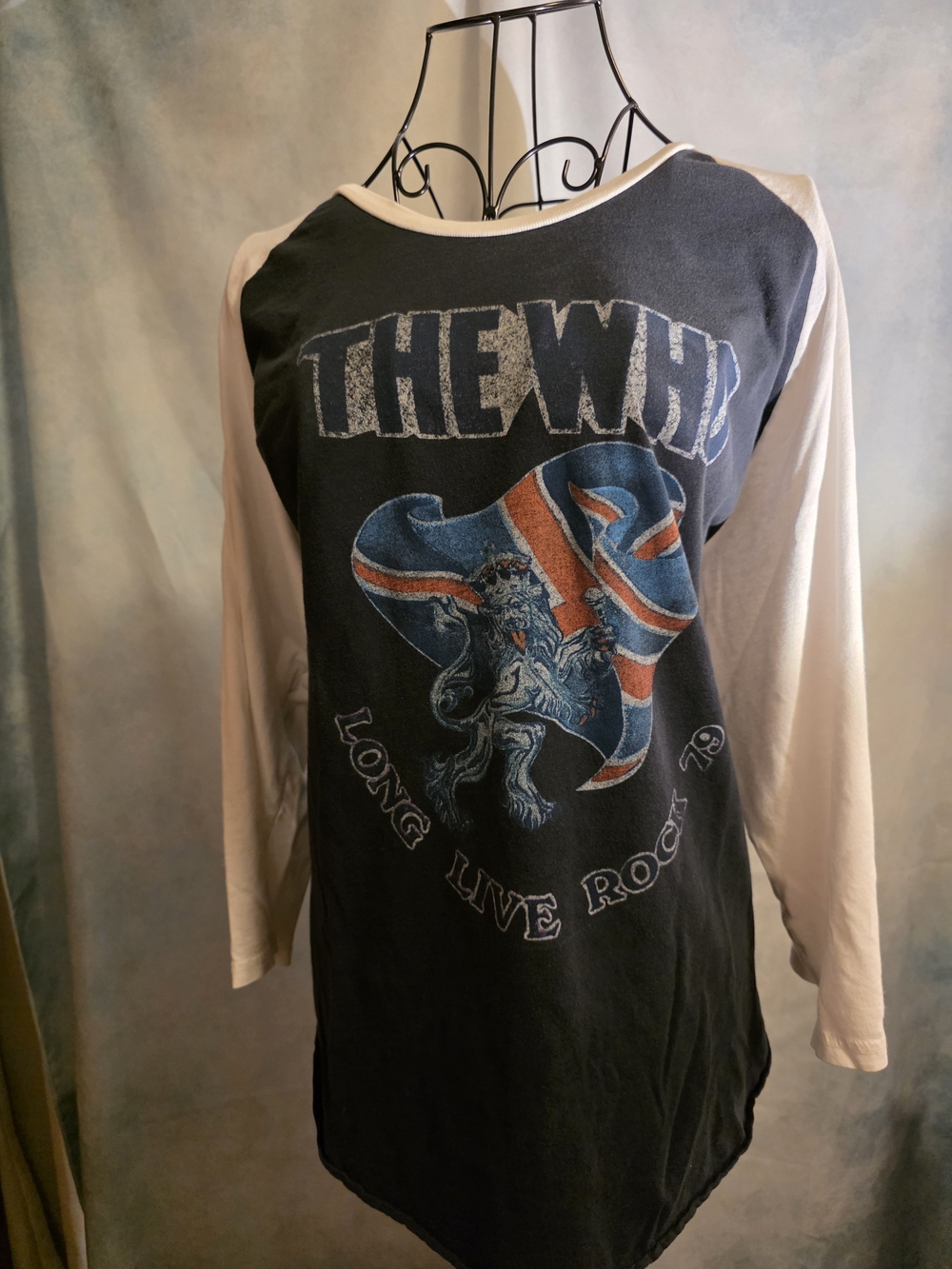 Long Live Rock Raglan Baseball Tee - Black/Ivory